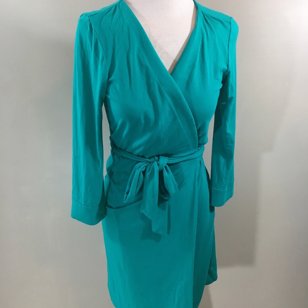 Diane Von Furstenberg Wrap Dress Sz 4 Green